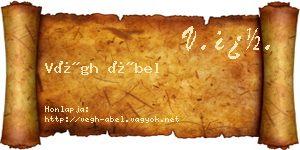 Végh Ábel névjegykártya